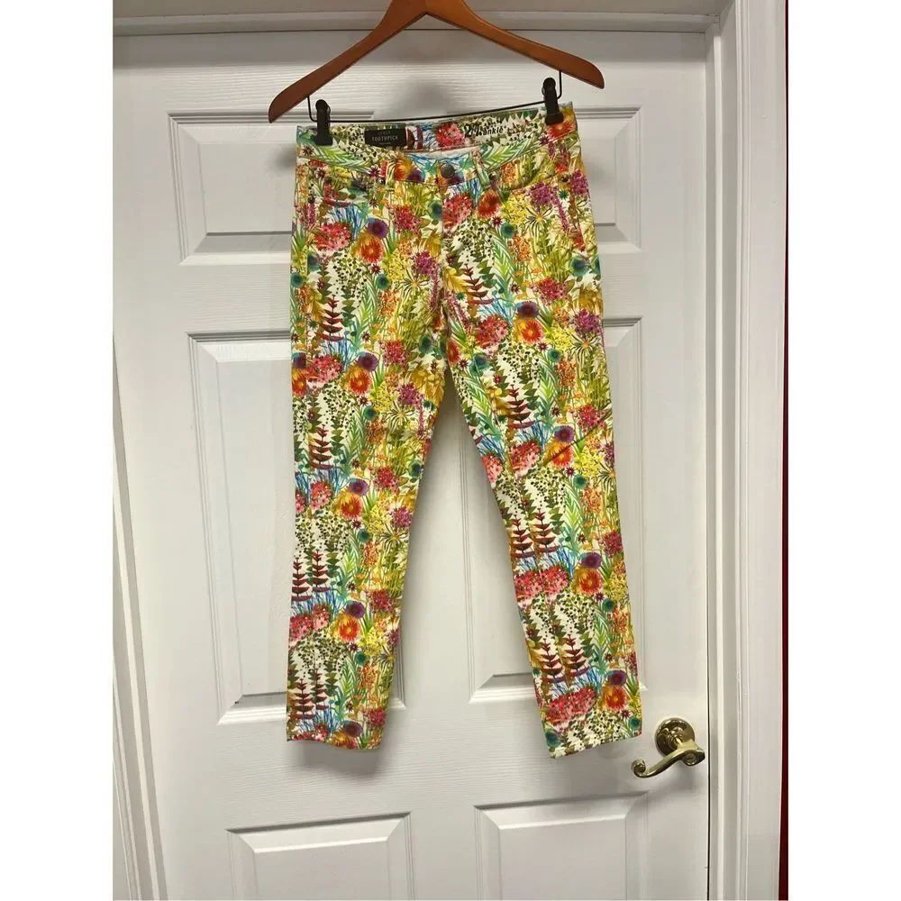 J. Crew X Liberty Art Fabric Toothpick Floral Ankle Jeans sz 27 EUC